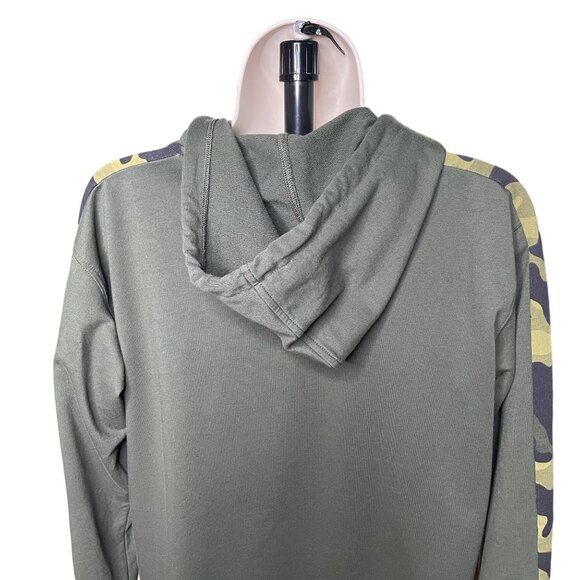 Michael Kors Womens Hoodie Sweatshirt Army Green Camouflage Sleeves Size S u - Picture 10 of 13